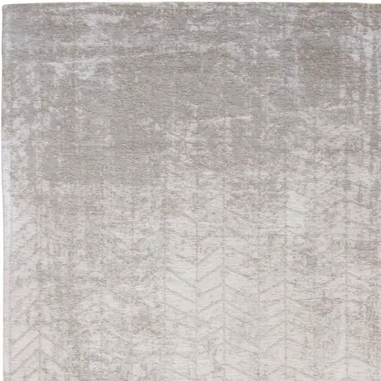 10' Gray and White Chevron Non Skid Area Rug Photo 4