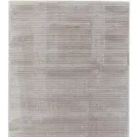 Photo of 8' Gray and White Power Loom Runner Rug