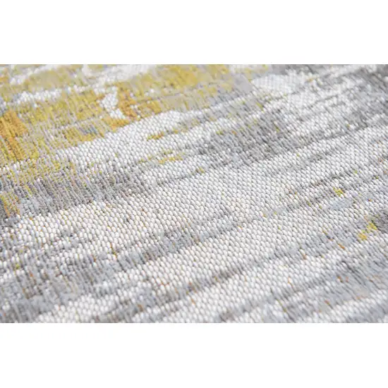 10' Gray and Yellow Abstract Non Skid Area Rug Photo 8