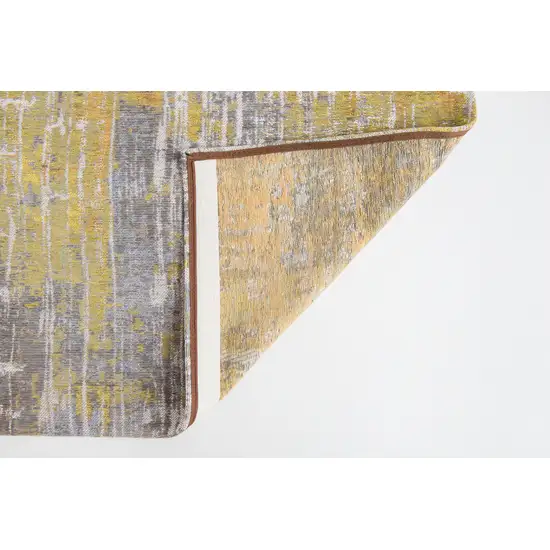 10' Gray and Yellow Abstract Non Skid Area Rug Photo 4