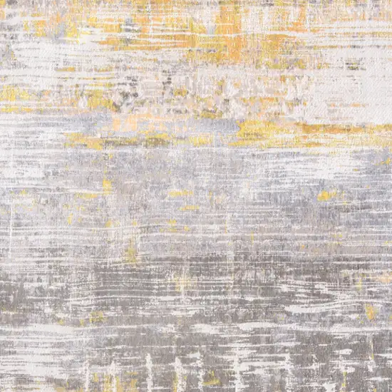 10' Gray and Yellow Abstract Non Skid Area Rug Photo 5