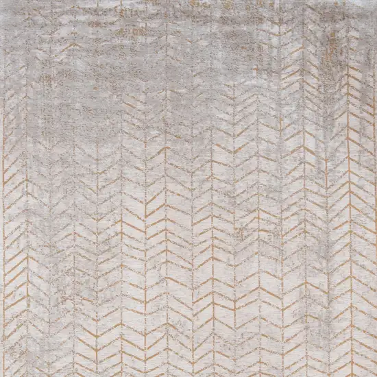 10' Gray and Yellow Chevron Non Skid Area Rug Photo 5