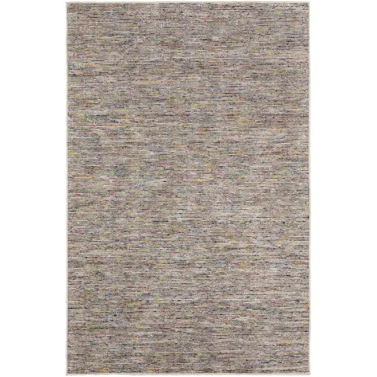 4' Gray and Yellow Octagon Wool Hand Loomed Area Rug Photo 2