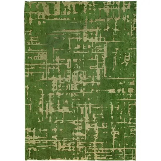 10' Green Abstract Non Skid Area Rug Photo 2