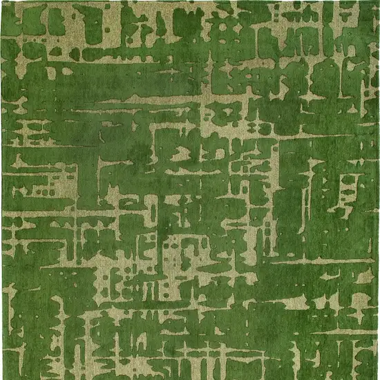 10' Green Abstract Non Skid Area Rug Photo 6