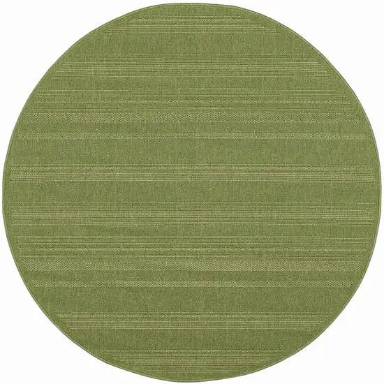 8' Green Round Stain Resistant Indoor Outdoor Area Rug Photo 1