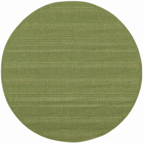 8' Green Round Stain Resistant Indoor Outdoor Area Rug Photo 2