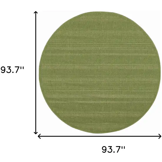 8' Green Round Stain Resistant Indoor Outdoor Area Rug Photo 4