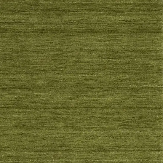 8' Green Wool Hand Tufted Runner Rug Photo 6