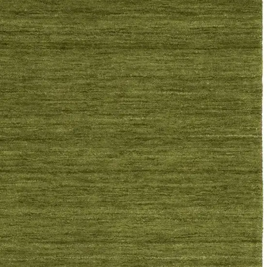 8' Green Wool Hand Tufted Runner Rug Photo 5