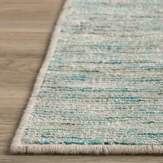 12' Green and Ivory Wool Hand Loomed Runner Rug Photo 5