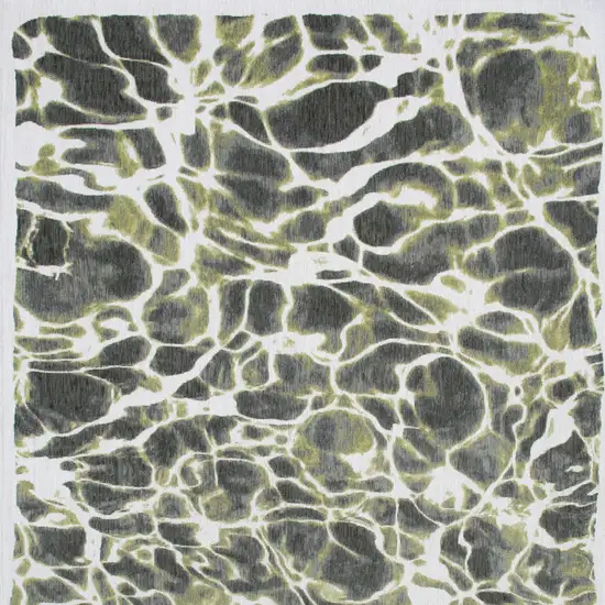 10' Green and White Abstract Non Skid Area Rug Photo 6