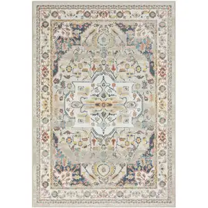 Photo of 8' Ivory Abstract Runner Rug