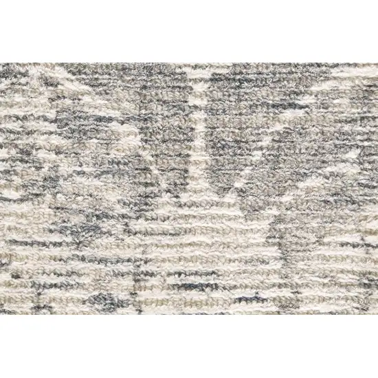 8' Ivory And Gray Round Abstract Hand Woven Area Rug Photo 3