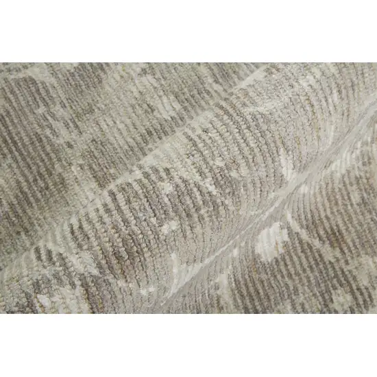 8' Ivory And Tan Round Abstract Hand Woven Area Rug Photo 2