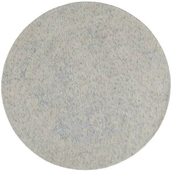 8' Ivory Blue And Tan Round Abstract Hand Woven Area Rug Photo 1