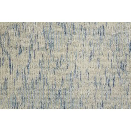 8' Ivory Blue And Tan Round Abstract Hand Woven Area Rug Photo 6