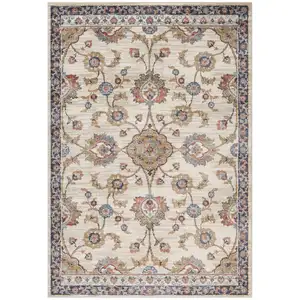 Photo of 10' Ivory Floral Power Loom Runner Rug