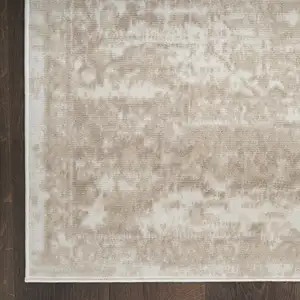 Photo of 12' Ivory Floral Power Loom Runner Rug