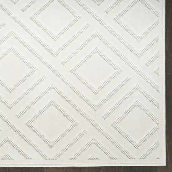 6' Ivory Geometric Runner Rug Photo 6