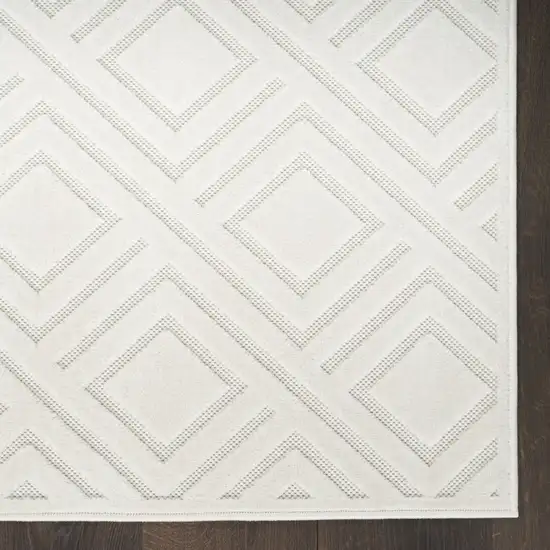 6' Ivory Geometric Runner Rug Photo 5