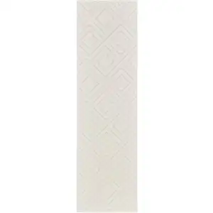 Photo of 6' Ivory Geometric Runner Rug