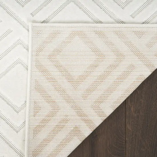 6' Ivory Geometric Runner Rug Photo 8