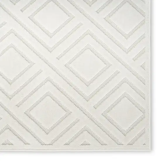 6' Ivory Geometric Runner Rug Photo 3