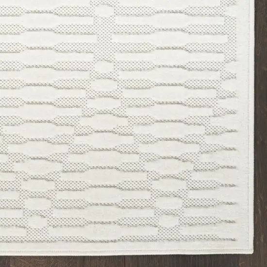 6' Ivory Geometric Runner Rug Photo 5