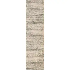 Photo of 10' Ivory Striped Power Loom Runner Rug