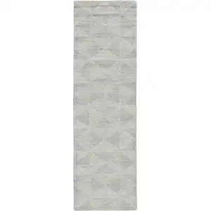 Photo of 8' Ivory Wool Handmade Runner Rug