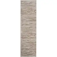 Photo of 6' Ivory and Gray Abstract Non Skid Runner Rug