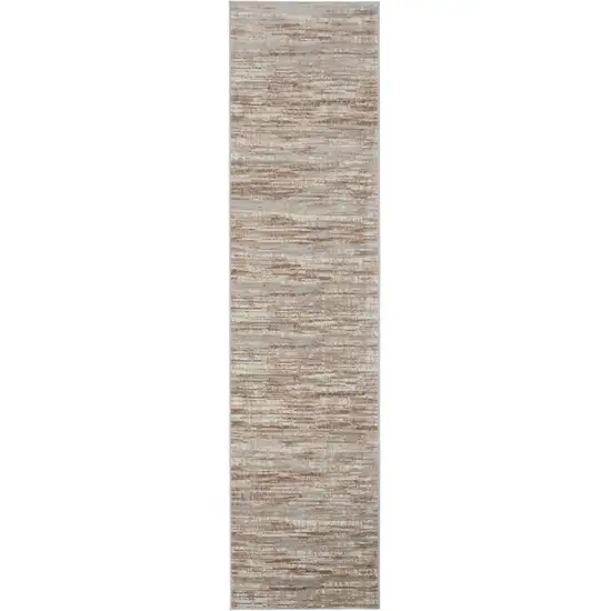 16' Ivory and Gray Abstract Non Skid Runner Rug Photo 5