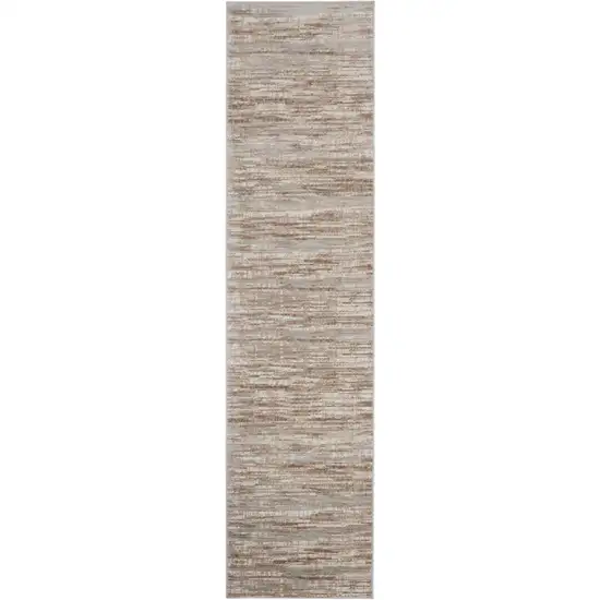 16' Ivory and Gray Abstract Non Skid Runner Rug Photo 2