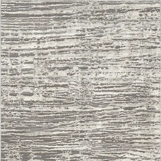 8' Ivory and Gray Abstract Runner Rug Photo 7