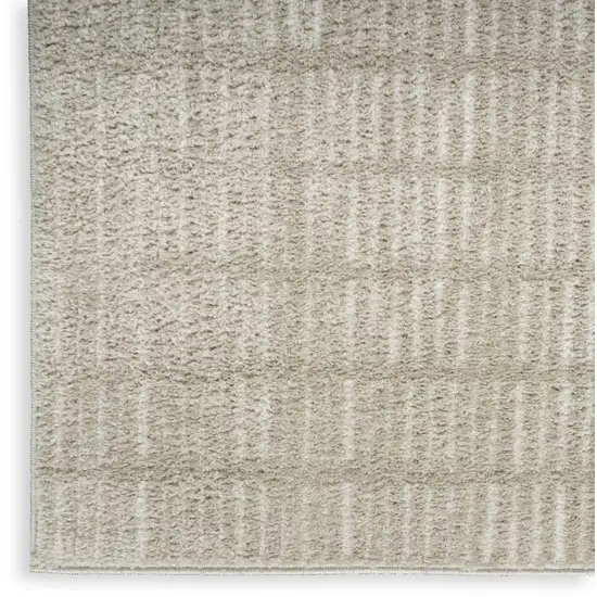 10' Ivory and Gray Geometric Runner Rug Photo 5