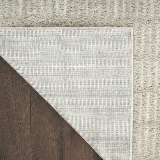 10' Ivory and Gray Geometric Runner Rug Photo 7