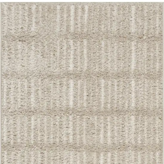 10' Ivory and Gray Geometric Runner Rug Photo 6