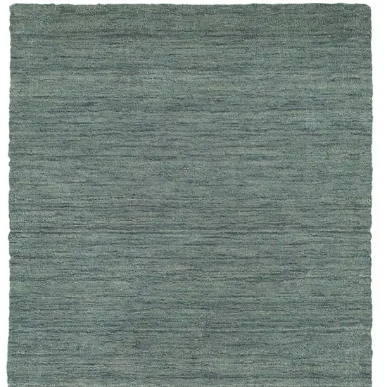 8' Light Blue Wool Hand Tufted Runner Rug Photo 4