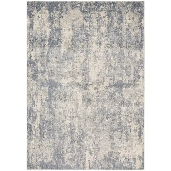 10' Light Gray Abstract Power Loom Runner Rug Photo 1