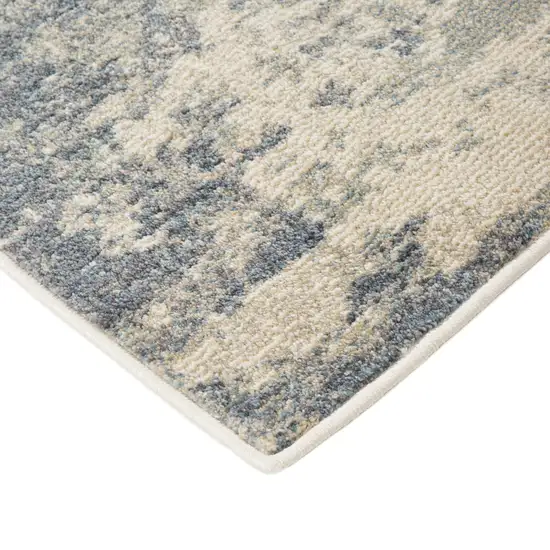 10' Light Gray Abstract Power Loom Runner Rug Photo 3