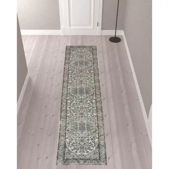 10' Medallion Power Loom Runner Rug Photo 2