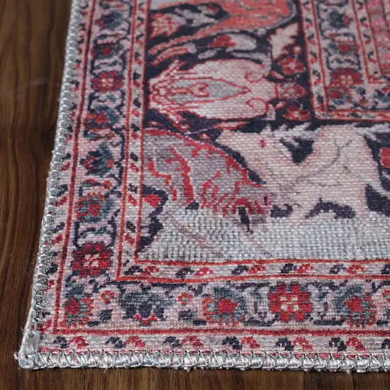 7' Medallion Stain Resistant Runner Rug Photo 3