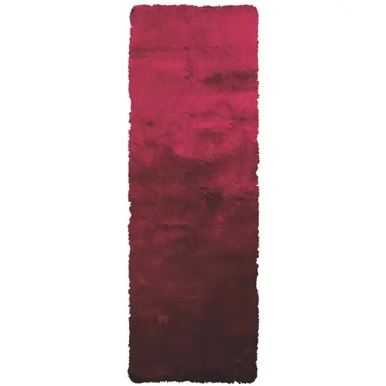 6' Merlot Shag Hand Tufted Runner Rug Photo 1