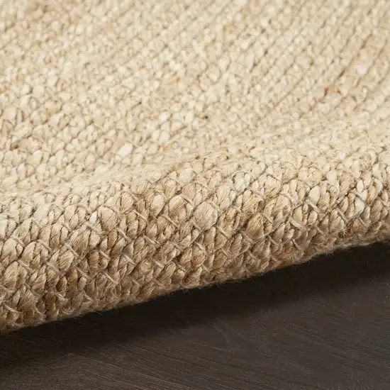 8' Natural Jute Flatweave Handmade Runner Rug Photo 8