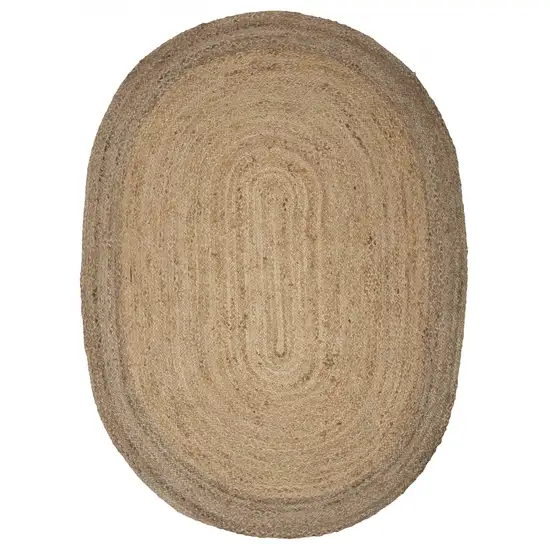 9' Natural Toned Oval Shaped Area Rug Photo 1