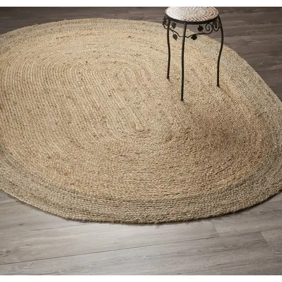 9' Natural Toned Oval Shaped Area Rug Photo 7