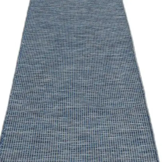 12' Navy Blue Power Loom Runner Rug Photo 4