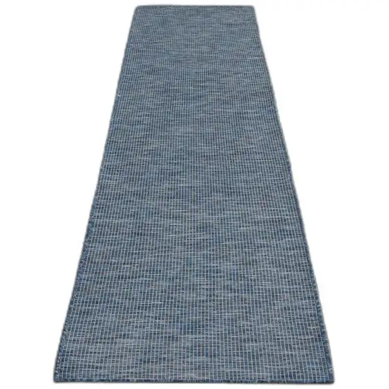 12' Navy Blue Power Loom Runner Rug Photo 2