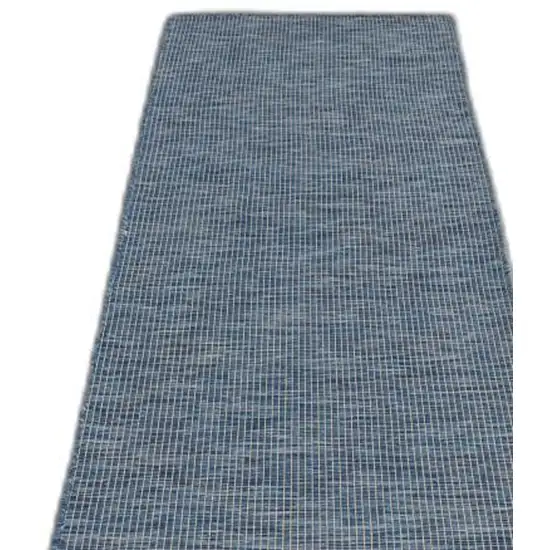 10' Navy Blue Power Loom Runner Rug Photo 4